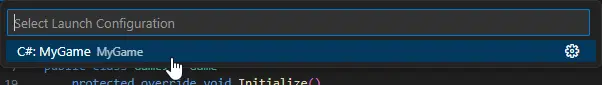 selecting the configuration