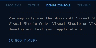 printing in the console a vector2
