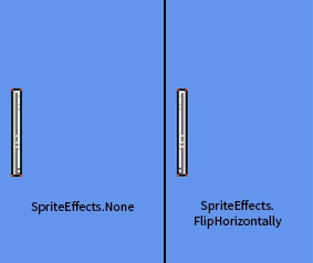 comparison between SpriteEffects.None and SpriteEffects.FlipHorizontally