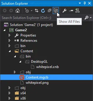 showing all files