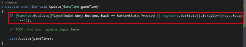 input statement to close the game