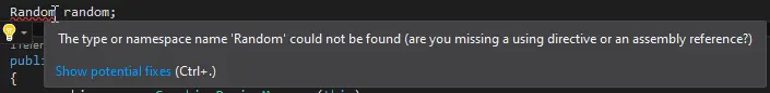 missing a namespace