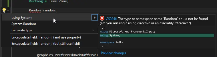 importing the namespace